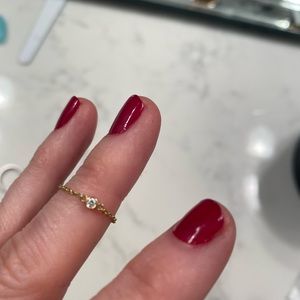 14 karat gold chain ring with diamond